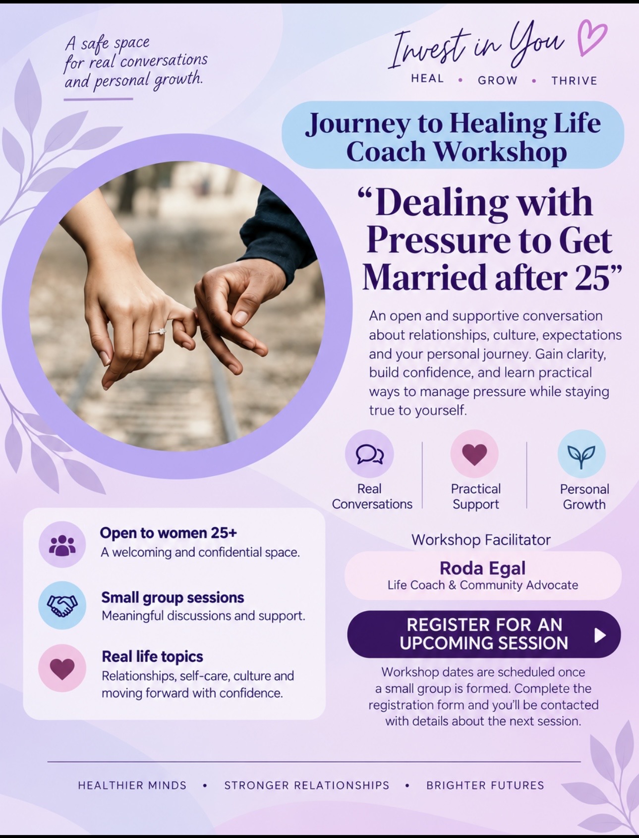 Journey to Healing – Life Coach Workshop flyer
